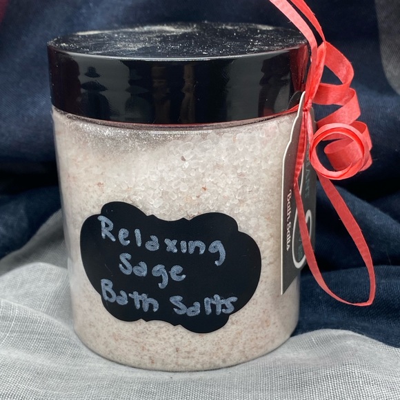 8oz hand crafted relaxing sage bath salts by Radiant Waves - Picture 3 of 5